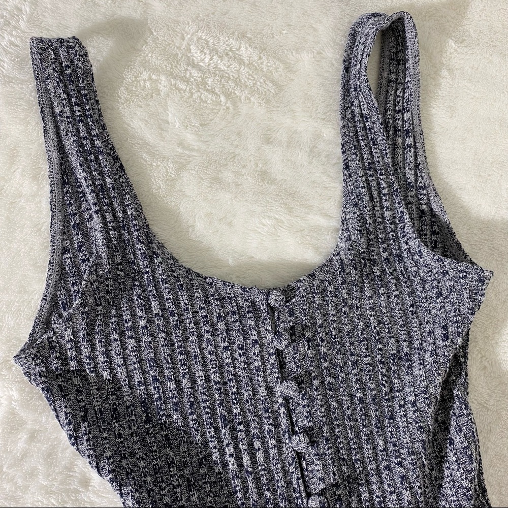 PRIVACY PLEASE Ribbed Button Front Bodysuit - Picture 4 of 7